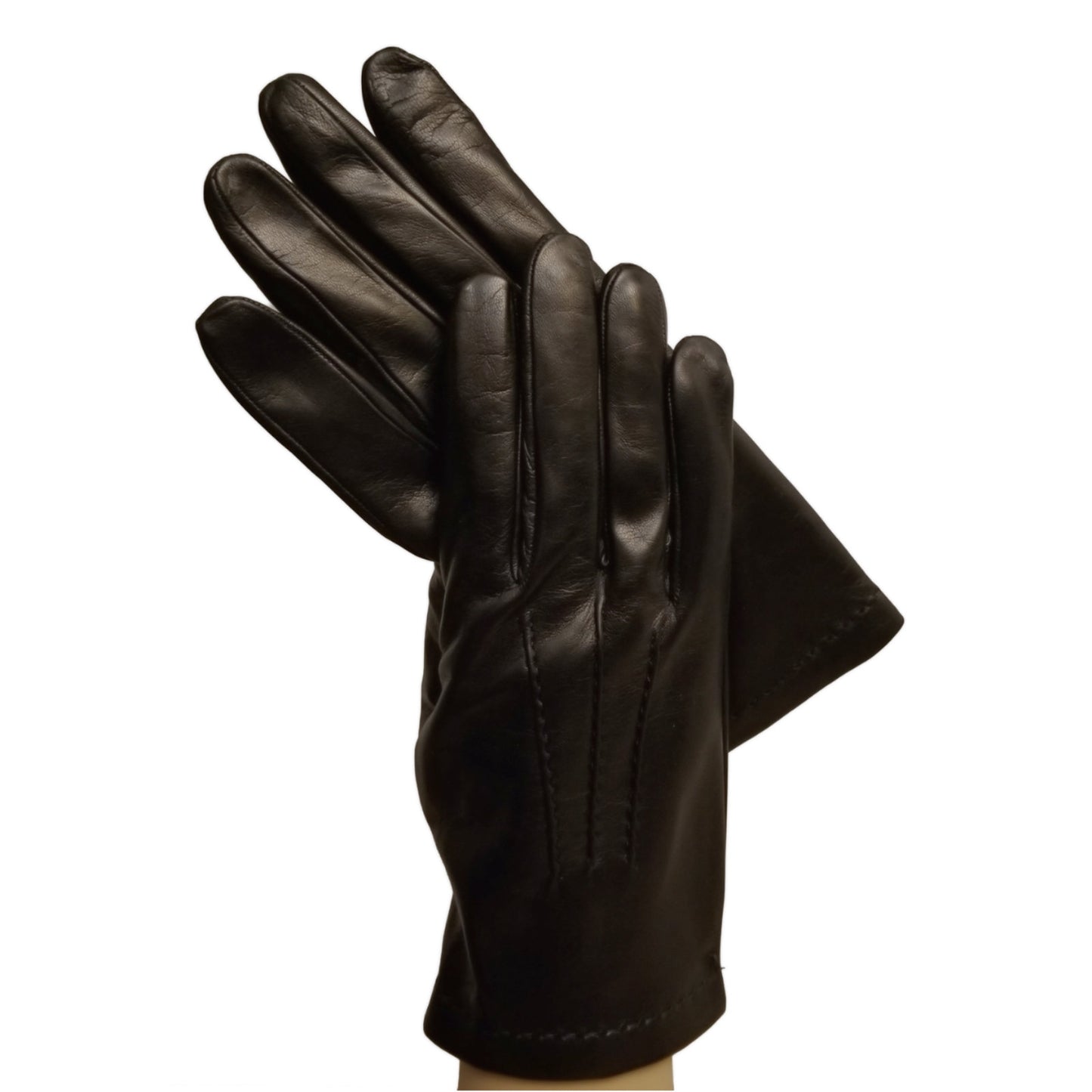 Black Men's Leather Gloves Lined in Cashmere.