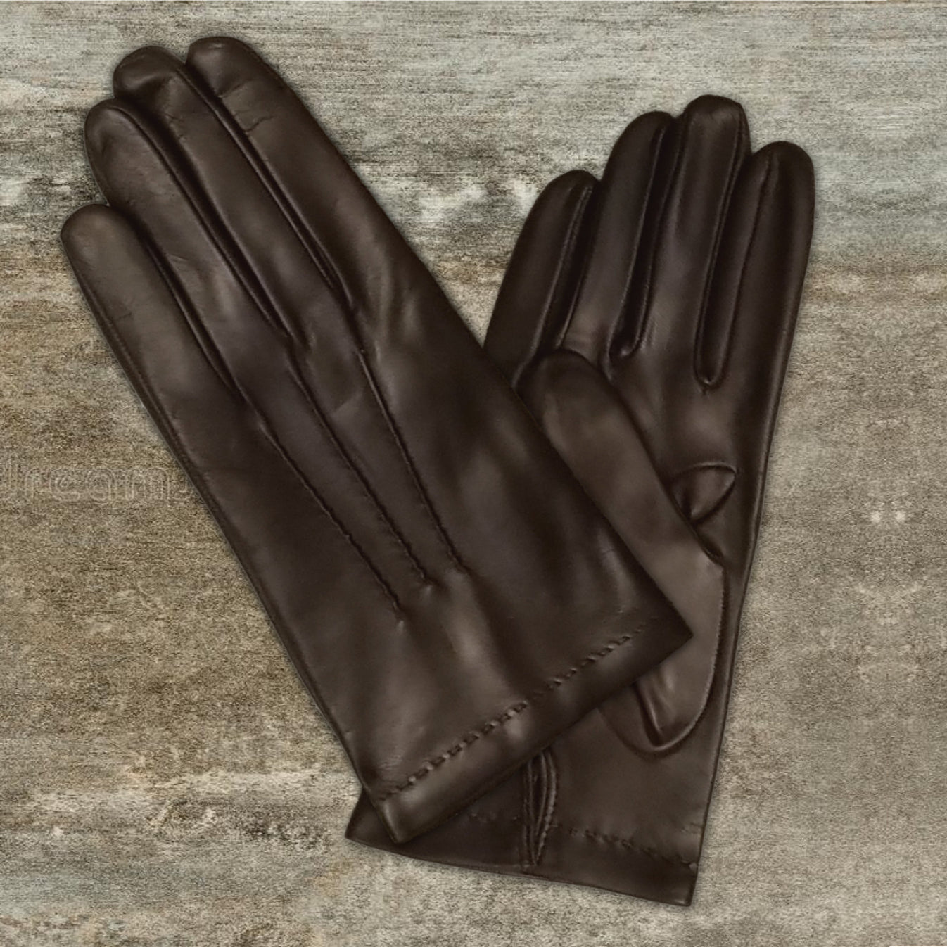 Men's Dark Brown Gloves- Italian Kidskin Leather with Cashmere lining ...