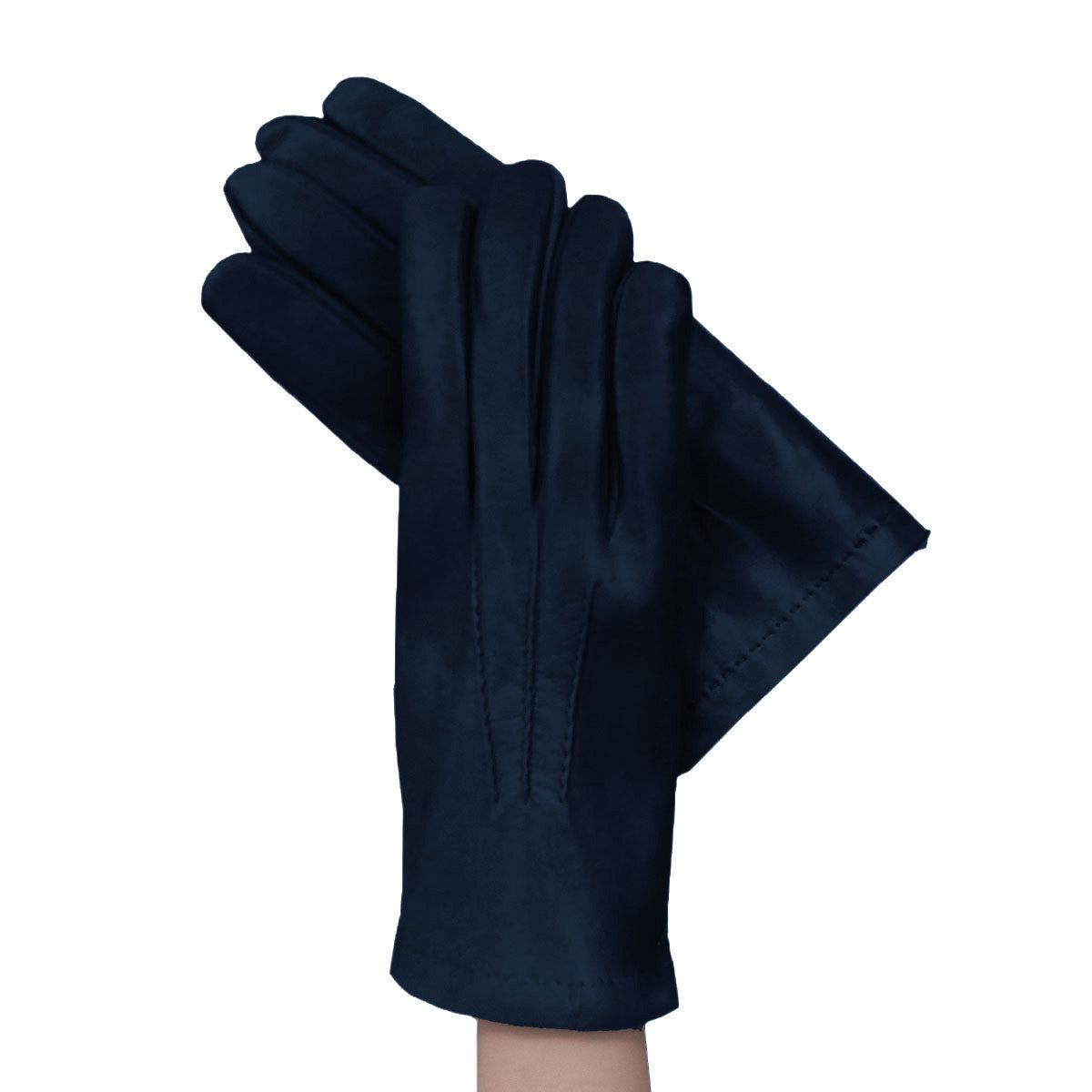 Men's Navy Blue Italian kidskin leather gloves lined in cashmere. - Solo Classe